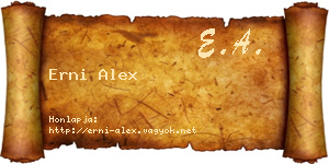 Erni Alex névjegykártya